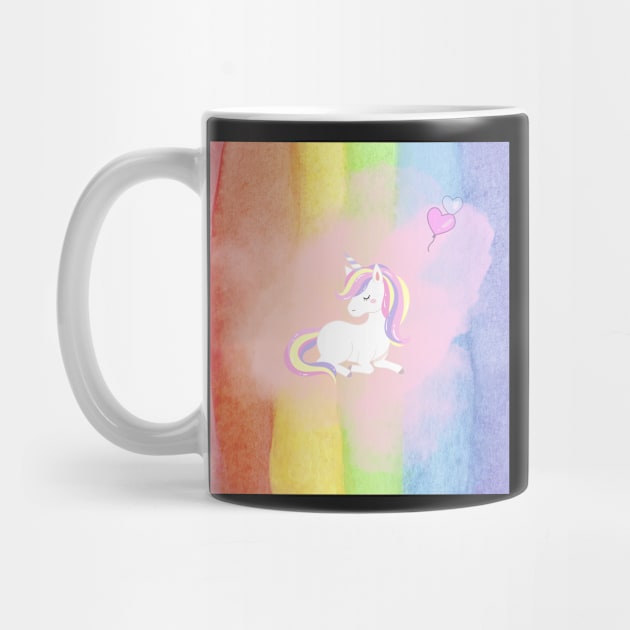 Cute Unicorn Design on a colorful background by ViralAlpha